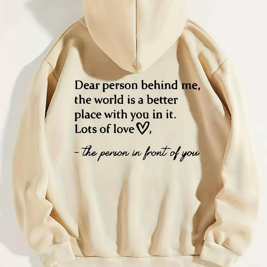 Letter Graphic Hoodie Long Sleeve Pullover Tee Shirt