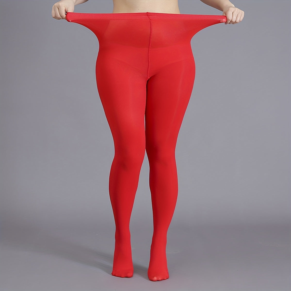  Solid High Rise Stretchy Stockings & Hosiery