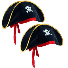 2pcs Kids Pirate Hat Caribbean Pirate Captain Hat Pirate Costume Accessories
