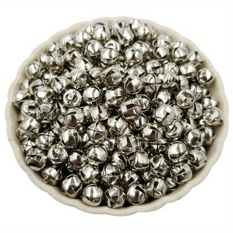 50-100PCS Christmas Jingle Bells Pendant Charms Silvery Golden Beads 6-10mm