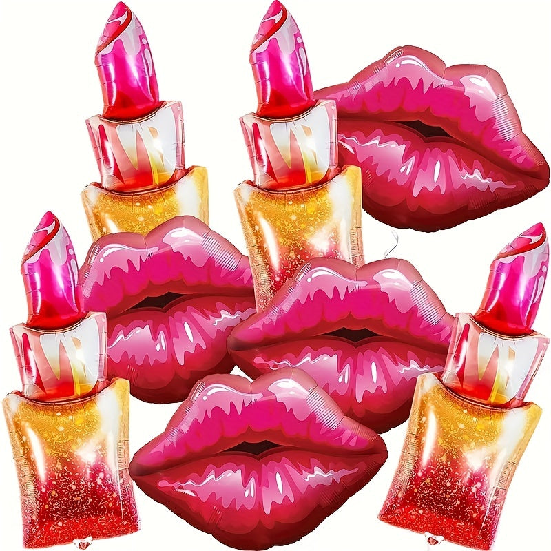 4pcs Red Lips Balloons Foil Mylar Balloons for Party