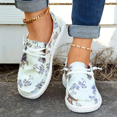 Women's Printed Canvas Slip On Loafers