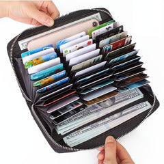 Large Capacity Leather Long Wallet for Men and Women