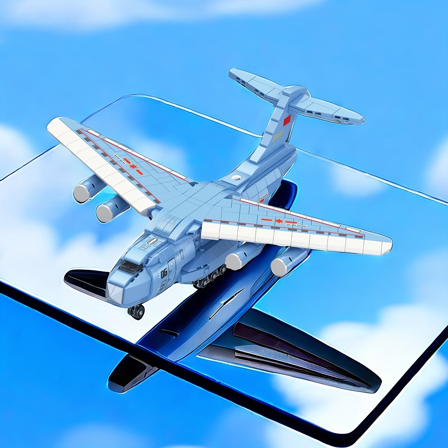 654pcs Transport Plane Model Puzzle Toy Airplane Puzzle Building Block Set