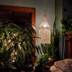 Modern Macrame Lamp Shade with Tassels for Home Decor
