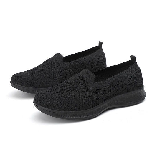 Women's Lightweight Knit Running Shoes Low Top Weaving Loafers