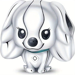 Silver Plated Dog Charm Pendant for DIY Bracelet Jewelry
