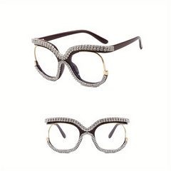 Vintage Rhinestone Cat Eye Glasses Frame Women Dress Eyeglasses