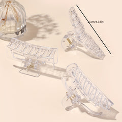 3pcs Large Hair Claw Transparent Plastic Shark Claw Style Hair Accessories
