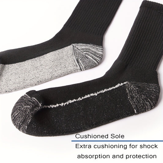 6 Pairs Mid-Calf Socks for Outdoor Activities - Shock Absorbing and Breathable