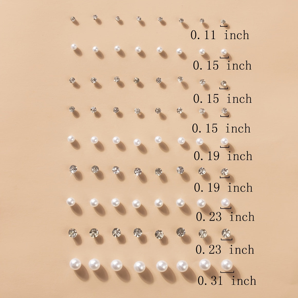 36 Pairs Faux Pearl Crystal Stud Earrings Set - Daily Decor Jewelry