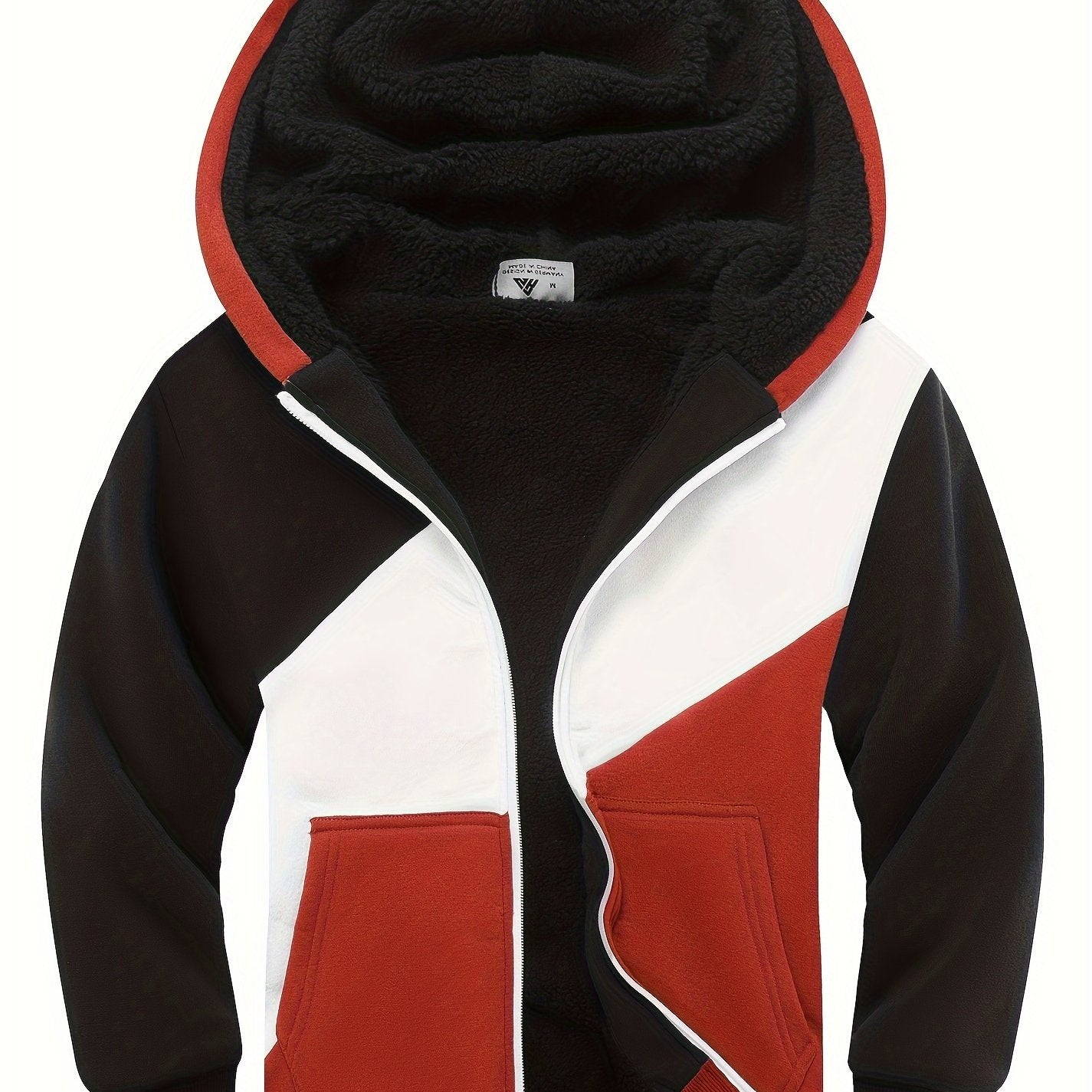 Boys Block Zip Up Hooded Jacket