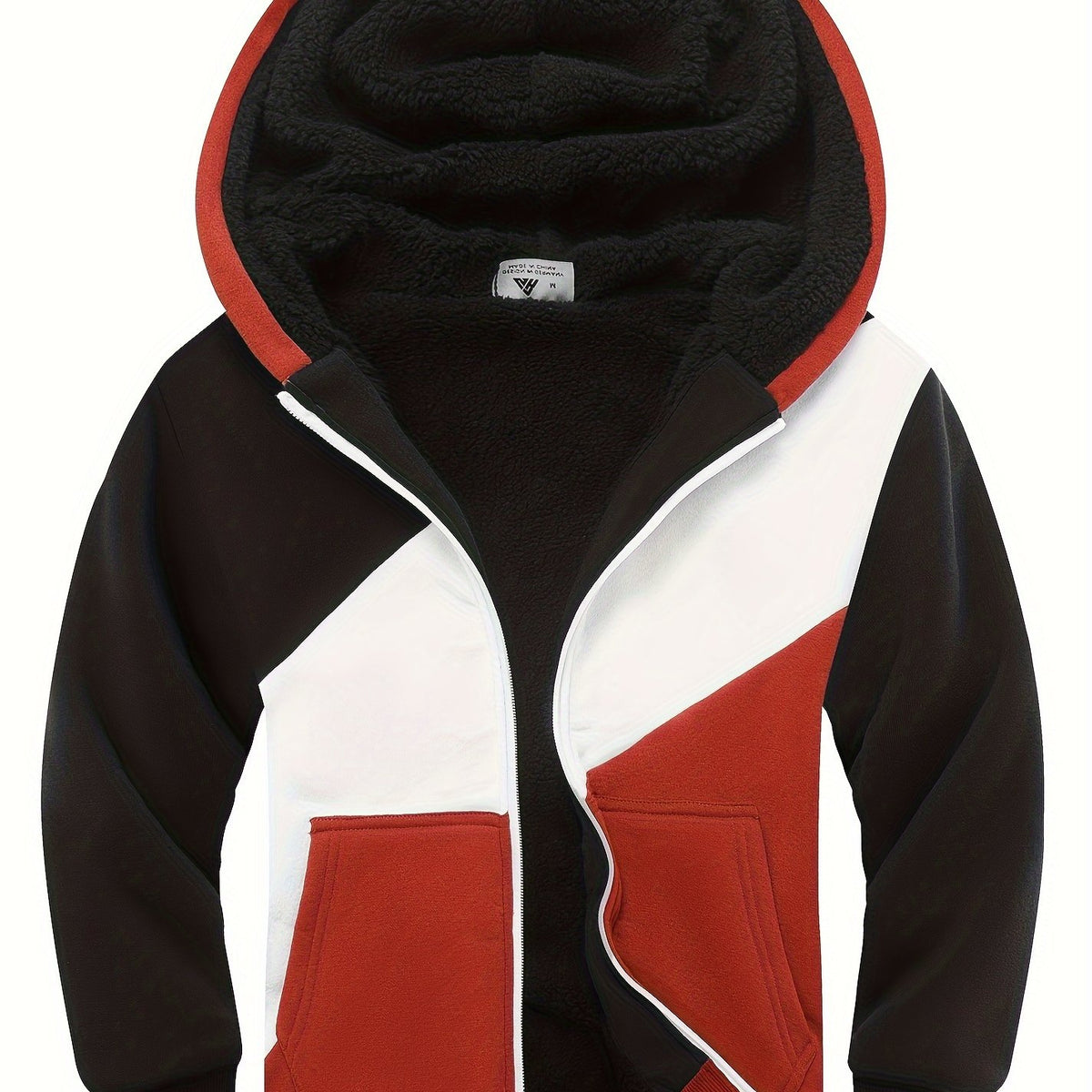 Boys Block Zip Up Hooded Jacket