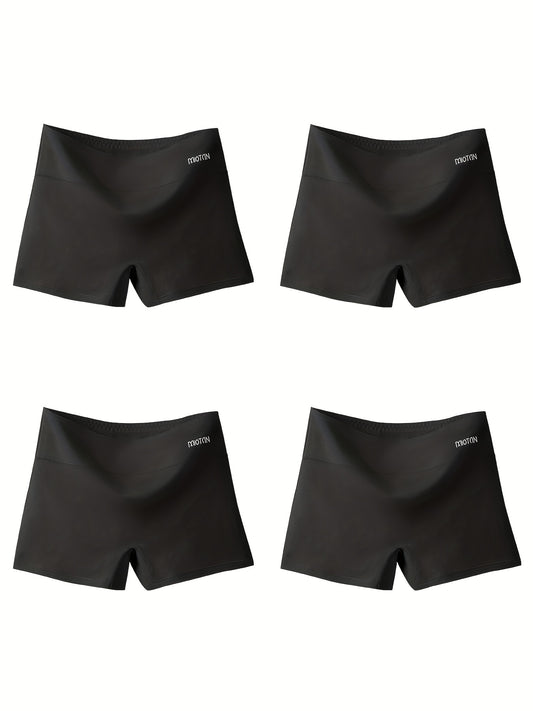4 Pack Women's Plus Size Seamless Boxer Briefs Set