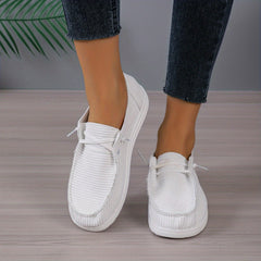 Women's Corduroy Loafers Slip On Flat Solid Shoes