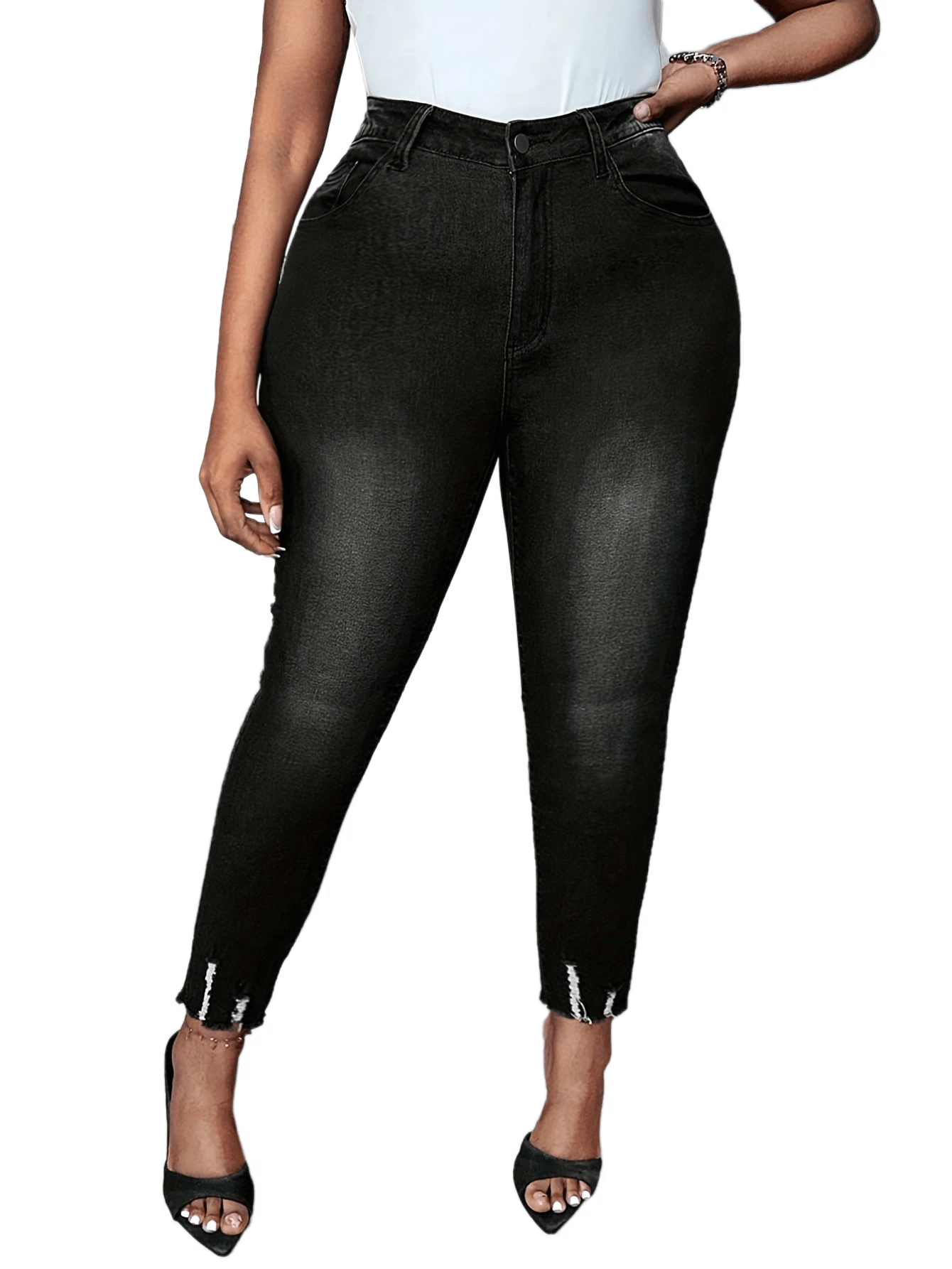  Sexy Skinny Pants Women's Plus Medium Stretch Raw Trim