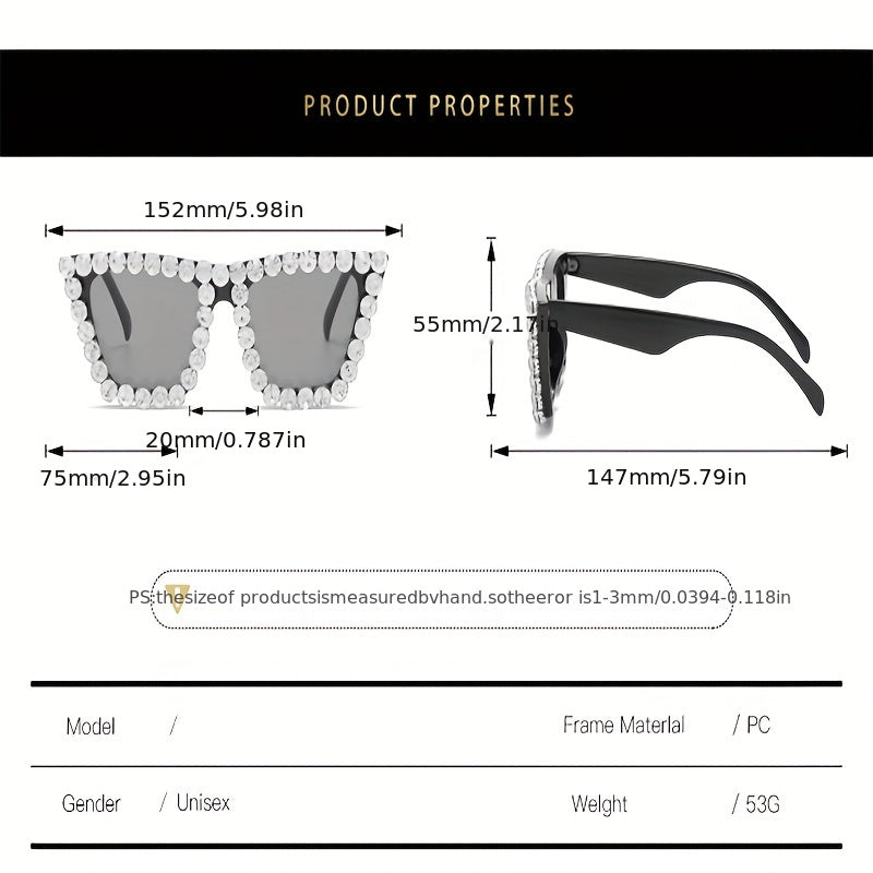 Summer Cat Eye Sunglasses Rhinestone Decorative Glasses