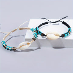 Shell & Starfish Beaded Braided Bracelet for Women