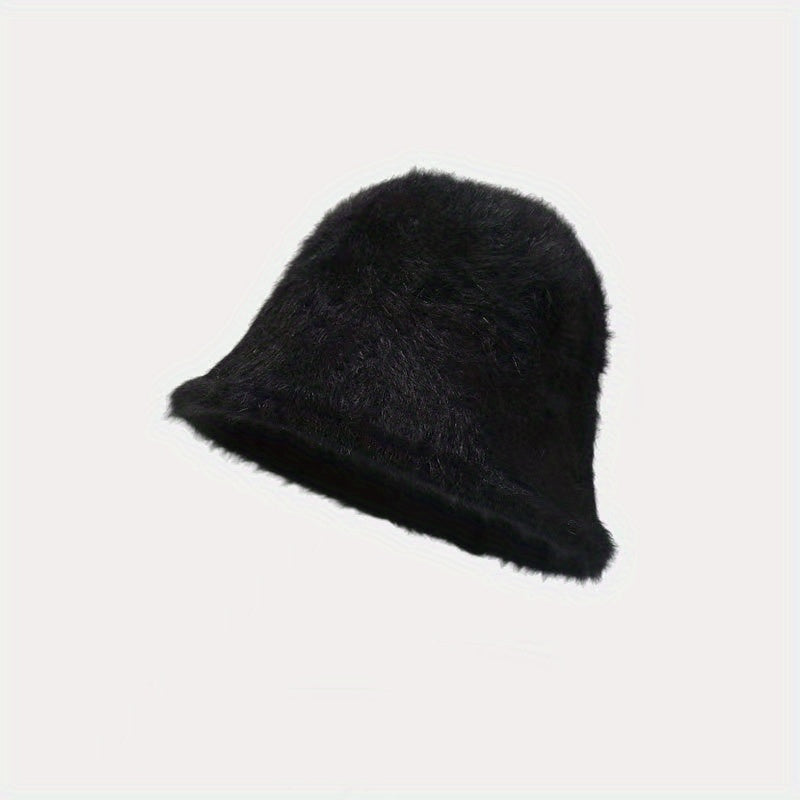 Plain Plush Bucket Hat For Girl Vacation Holiday