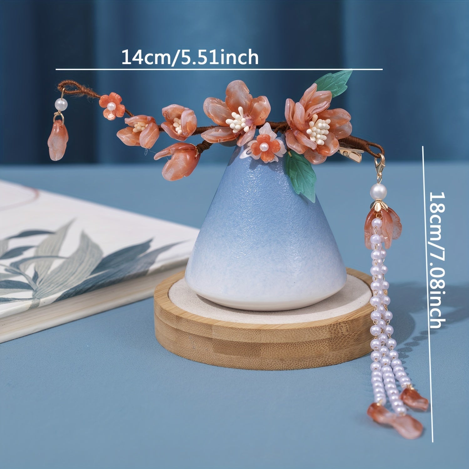 Ancient Style Flower Hair Clip with Tassel
