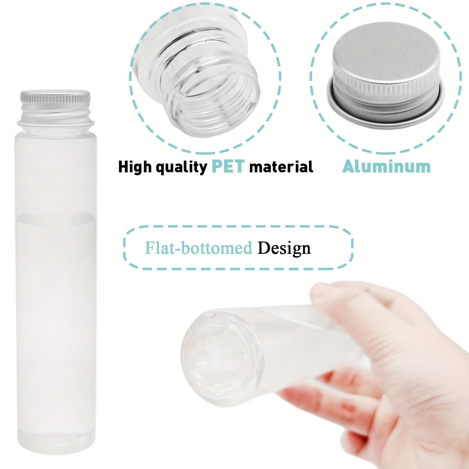 10pcs 115ml Clear Plastic Test Tubes With Caps