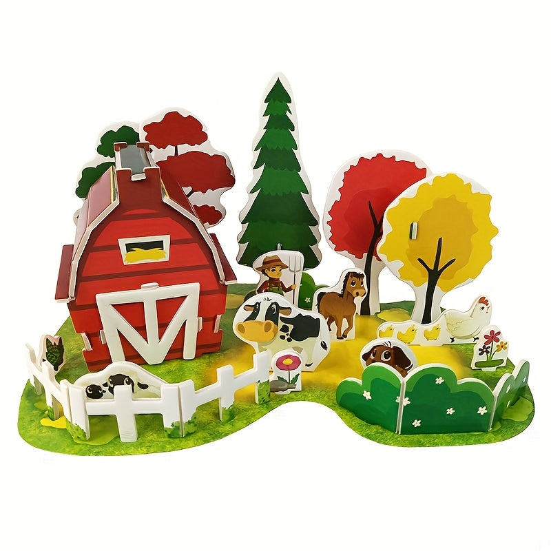 Small Farm 3D Model Puzzle DIY Toy Kids Christmas Birthday Fun Toy