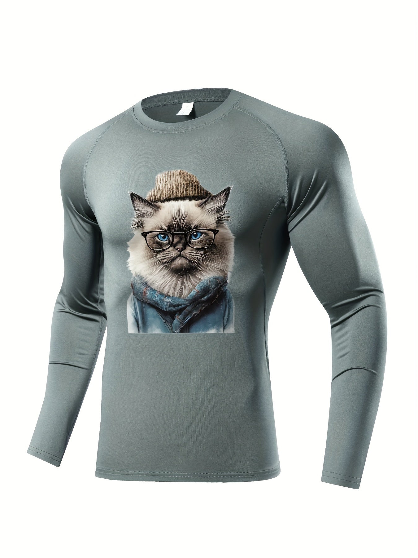 Skeleton Compression Shirt Men Long Sleeve Athletic High Elastic Baselay