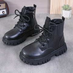Girls' Warm Fleece Boots with Zipper for Autumn/Winter