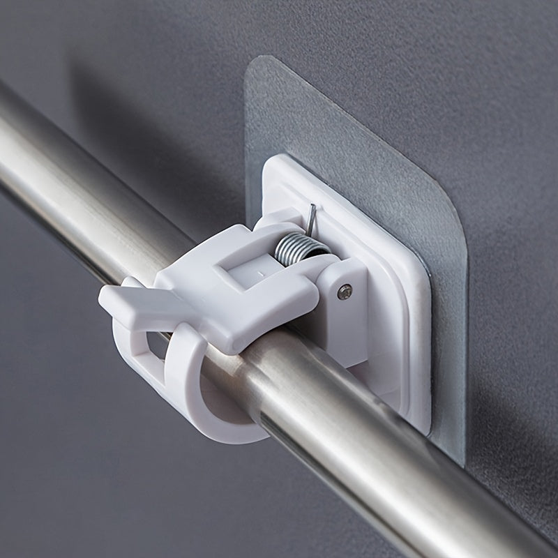 2pcs Adhesive Hanging Pole Holder No Drilling Curtain Rod Holder
