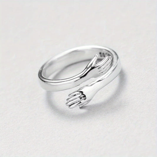 Romantic Double Section Love Hug Ring Adjustable Finger Ring