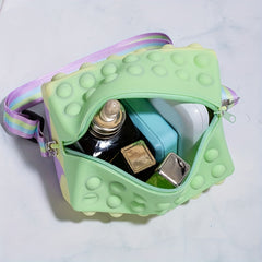Kids Press Silicone Crossbody Bag for Girls