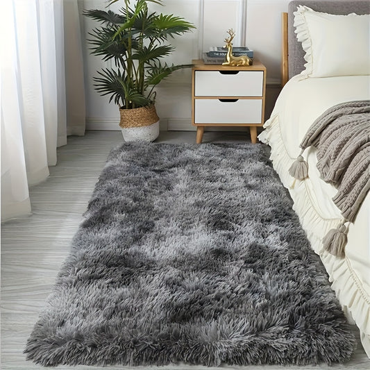 Colorful Tie Dye Plush Rug for Bedroom Decor