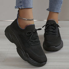 Women's Lace-Up Running Shoes Breathable Outdoor Sneakers