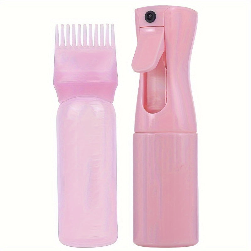 2PCS Continuous Spray Bottle and Root Comb Applicator for Hair Styling