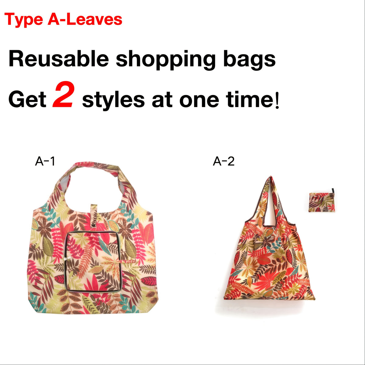 2pcs Waterproof Shopping Bags Set Portable Folding