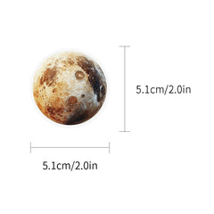 50 Space Themed Transparent Stickers Reusable PET Designs for DIY Decor