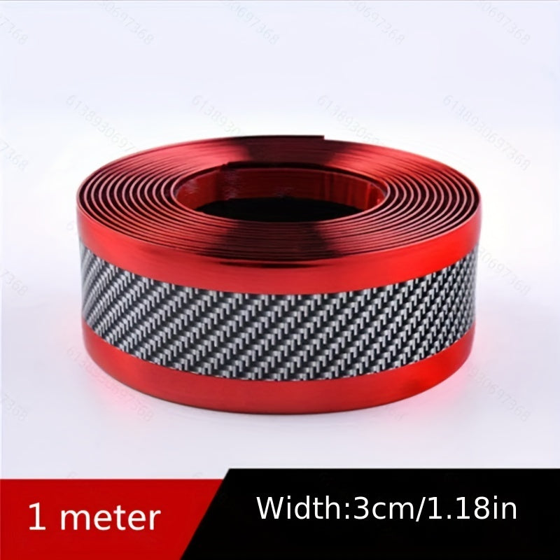 Car Door Sill Protector Rubber Strip Carbon Fiber Bumper Film Sticker