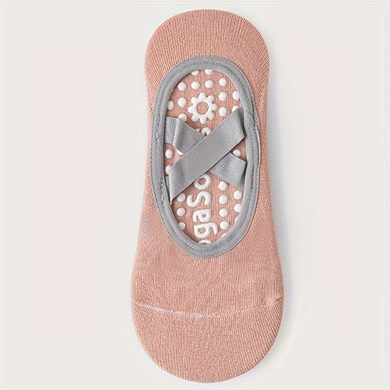 Women's Non Slip Yoga Socks with Cross Strap Sports Socks