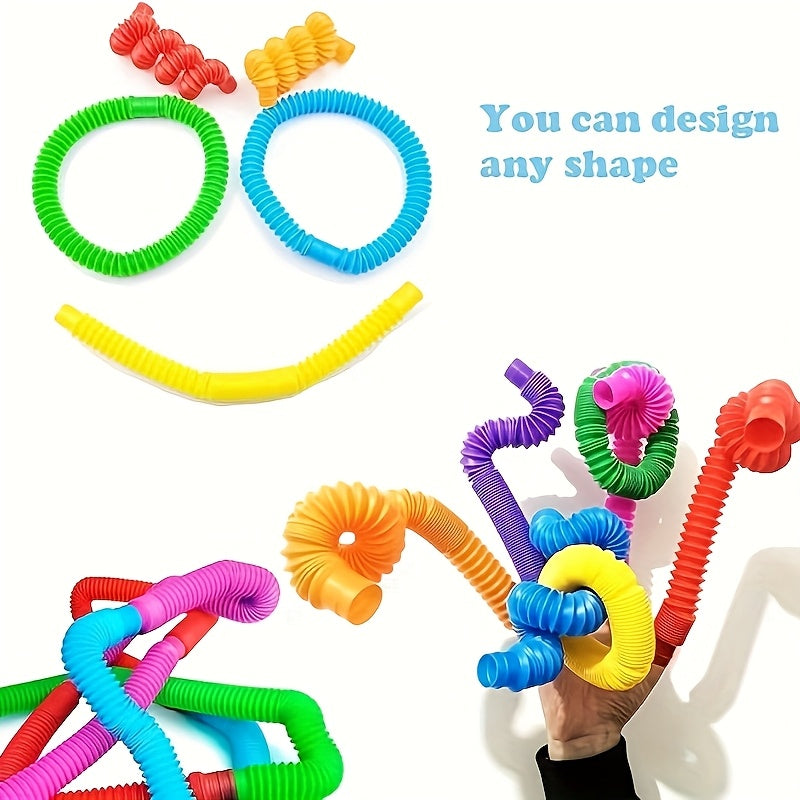 Colorful Telescoping Tubes Creative Toys for Kids Mixed Bright Colors