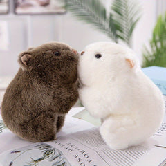 Soft & Cuddly Hamster Plush Toy Realistic Mouse Doll Deep Brown