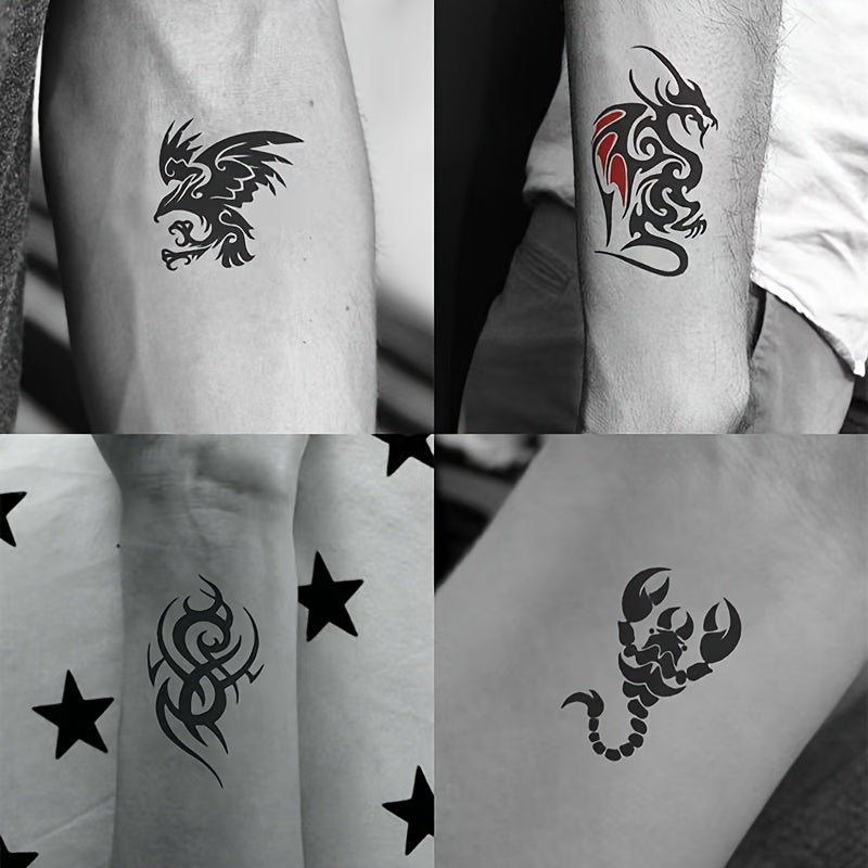 30 Sheets Waterproof Chinese Character Temporary Tattoo Stickers for Adults