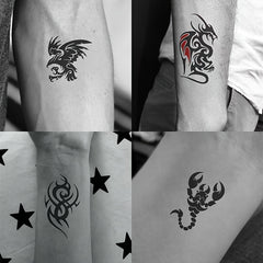 30 Sheets Waterproof Chinese Character Temporary Tattoo Stickers for Adults