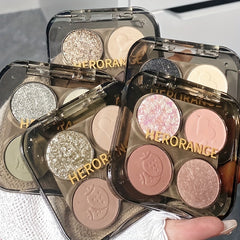 Smokey Gothic Eyeshadow Palette 4 Colors Pearly Glitter Matte Finish