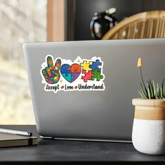 2pcs Autistic Acceptance Love Understanding Vinyl Stickers