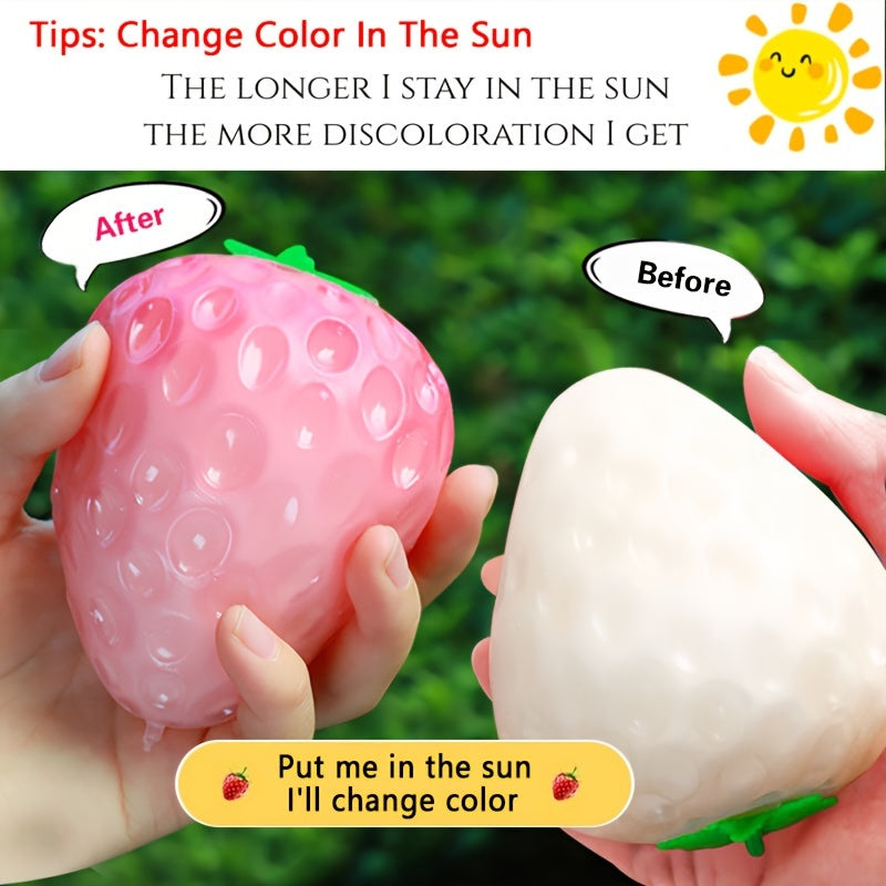 Sunlight Changing Strawberry Squeezing Toy