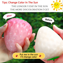 Sunlight Changing Strawberry Squeezing Toy