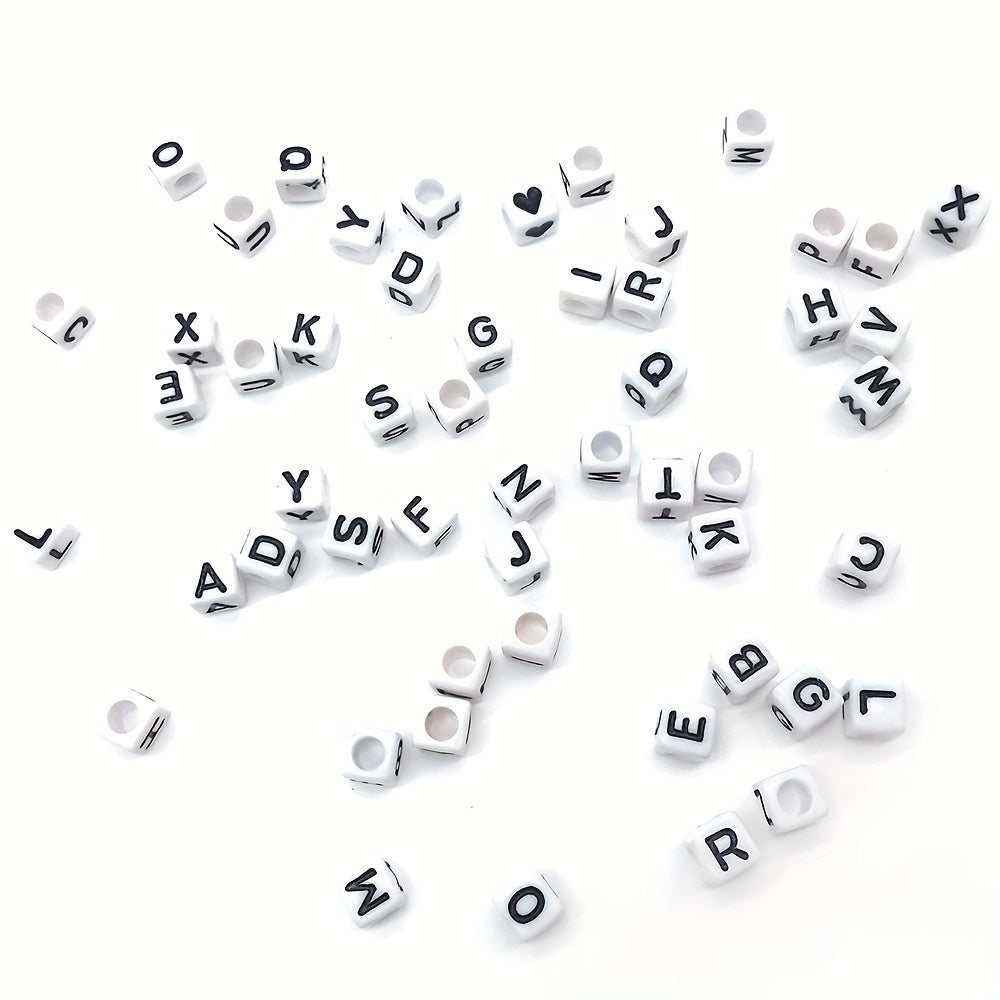 100pcs Alphabet Acrylic Beads for Jewelry Making & Crafting