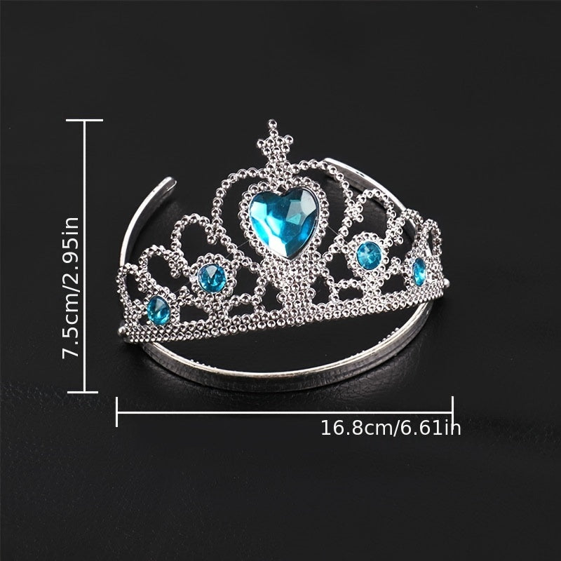 Princess Rhinestone Tiara Set Glitter Hair Accessories