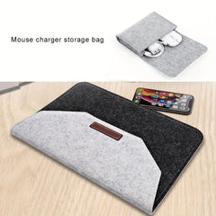 33 78 39 62 Cm Block Felt Laptop Bag With Small Electronic Accessory Storage Bag