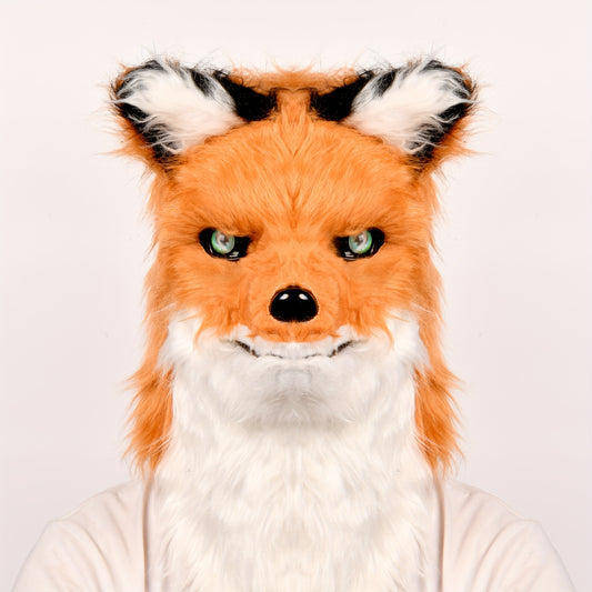 Halloween Fox Mask Headgear Movable Mouth Plush Fox Head Dress Up